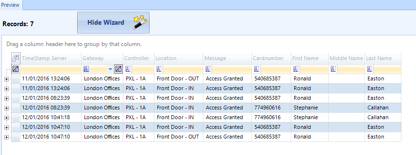 Report Wizard - Adjusted Report